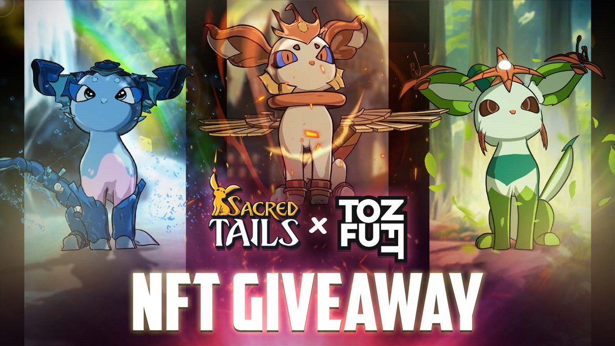 🚨5 FREE NFTs up for grabs!🚨

Join our #giveaway with <a href="/SacredTails/">Sacred Tails</a> to win a mystery box, containing a random Legacy Shinsei.

🎁 Prizes: 5 x Mystery Box NFT

To enter:
1️⃣Follow: @TofuNFT &amp; <a href="/SacredTails/">Sacred Tails</a> 
2️⃣Like &amp; RT 
3️⃣Tag 3 friends

Don't miss out! #NFTGiveaway #ClosedBeta $ST