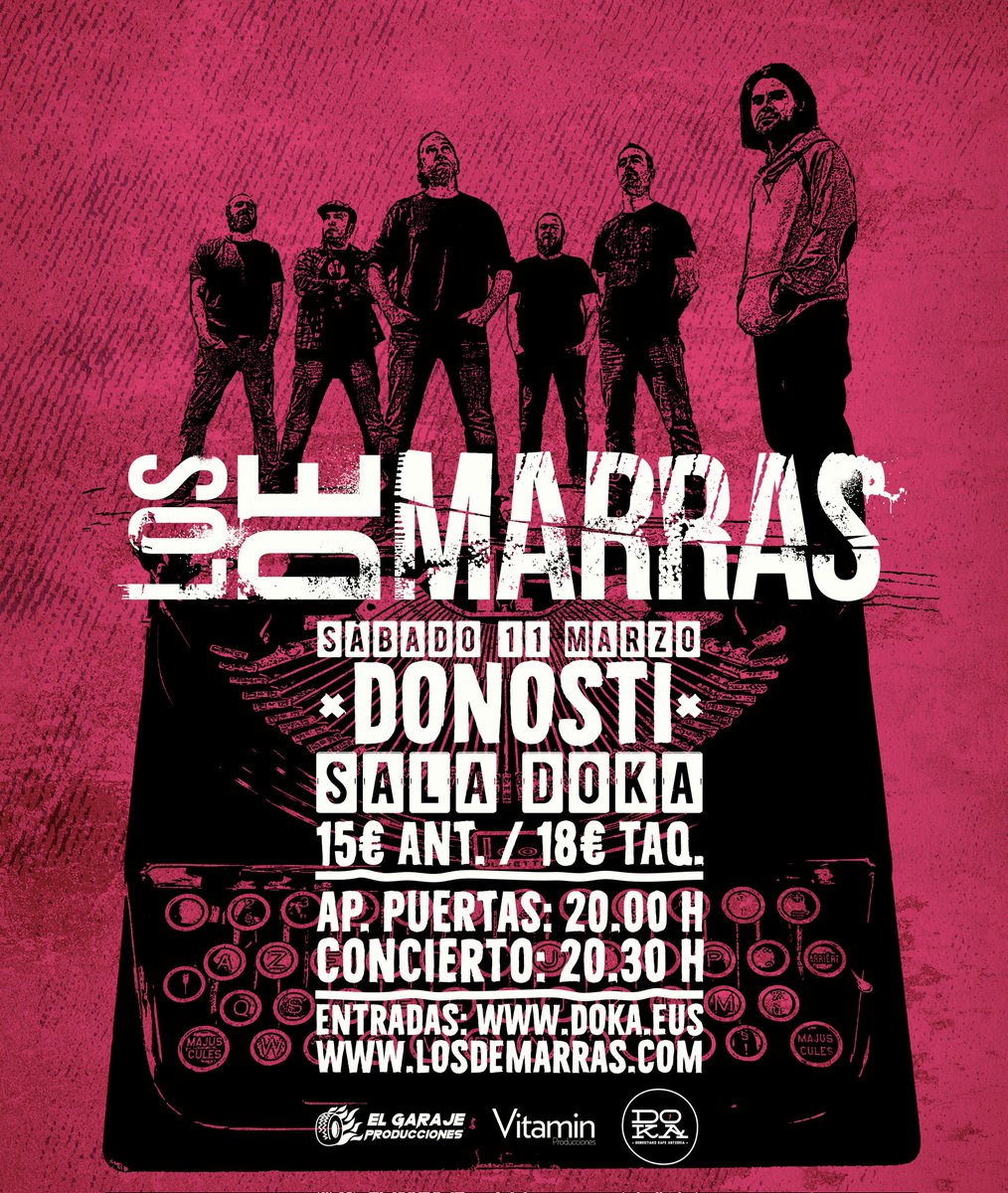 VitaminProdus's tweet photo. 📢📢 #DONOSTI ‼️ LOS DE MARRAS presentarán su último disco el 11 de Marzo en la sala Doka‼️
🎟ℹ Info y entradas https://t.co/yhSn6a2gDz
#gipuzkoa #losdemarras #conciertos #rock https://t.co/or1IbhznTL