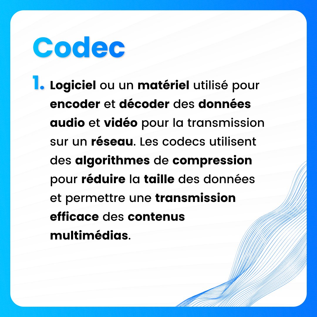 blastream_com's tweet photo. Définition du jour 📝 #Codec #livestreaming https://t.co/Exxdu5EpX7