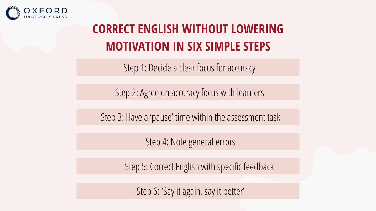 OUPELTGlobal's tweet photo. There are many ways to assess learners, for example, mini-tests or observations, in order to evaluate and monitor their understanding and progress. ✍️ Interested in learning more about these steps? Head over to our blog ->https://t.co/LHlxRZySsi
#ELT #EnglishLanguageTeaching #ESL https://t.co/6Ki7Z9Gr6E