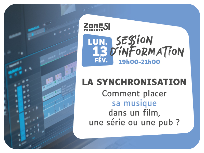 👩‍🏫 [ Session d’information : Les métiers de la synchronisation (gratuit) ] 

Comment placer sa musique dans un film, une série ou une pub ?
Plus d'infos : zone51.net/evenements/les…

#zone51 #selestat
