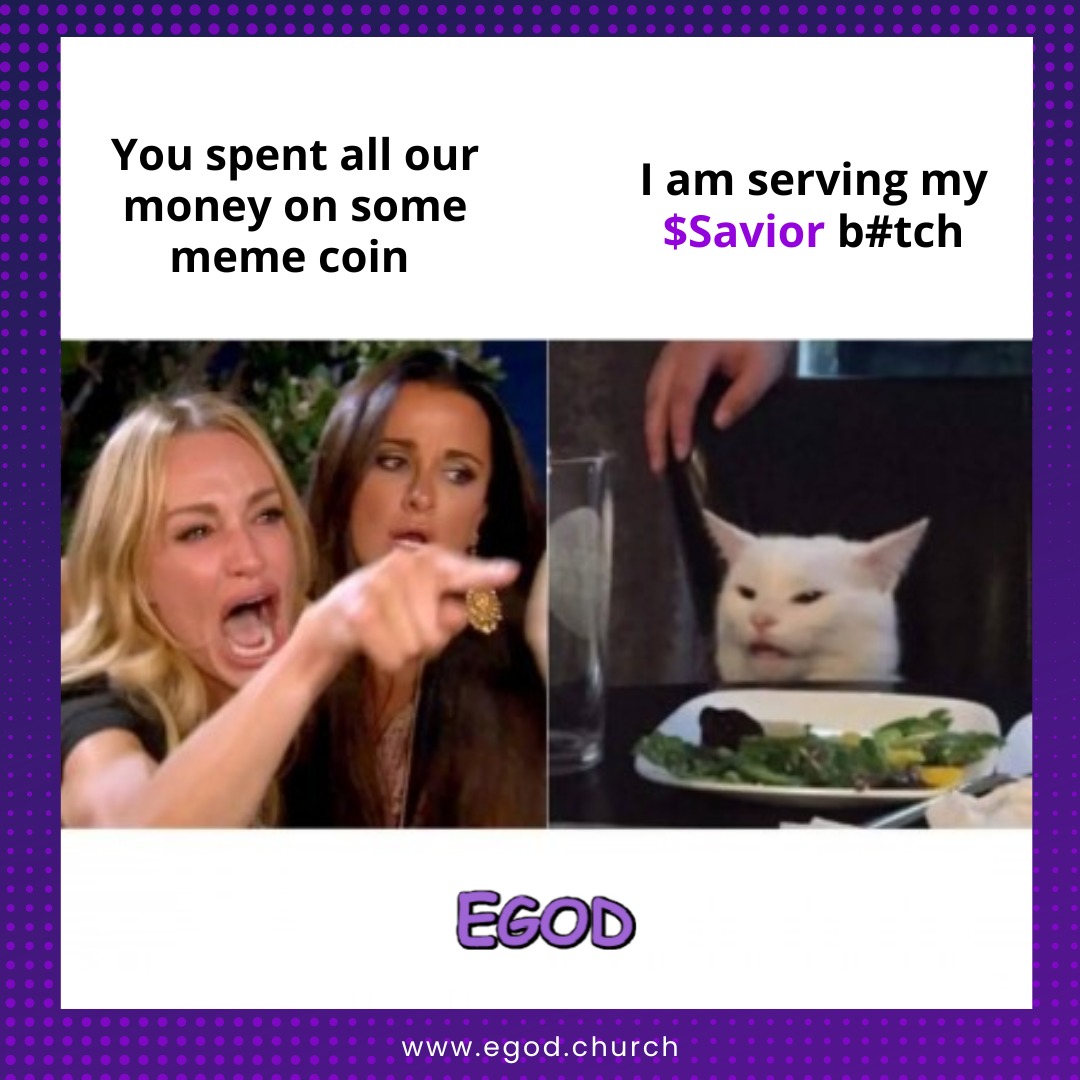 Never question the faith of our believer!

Join the church
✝️ linktr.ee/egodthesavior

#Crypto #Dogechain #memecoin