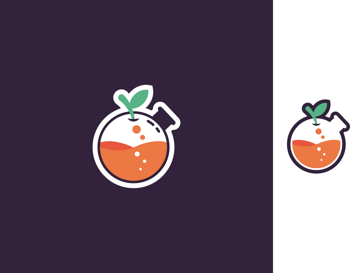 here_designer's tweet photo. For this one concept was, as you can guess, science fruit/orange.

#logodesign #logo #graphicdesign #brandidentity #branding #brandidentity https://t.co/mxObGWEO9A