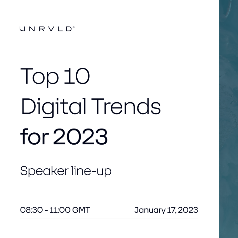 unrvldagency's tweet photo. Next week, UNRVLD hosts its first live event of the year: Top 10 Digital Trends for 2023.

Check out our expert speakers who will be informing you on the trends that should be influencing your digital roadmap for the year ahead.

Register now and secure your seat. 

#trends2023
