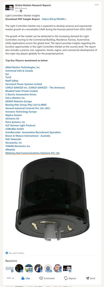 MacsinfoIn's tweet image. Thank you for recognition as a Top Players in Light Controller Market.
#ISLC
#CCMS
#streetlightcontroller