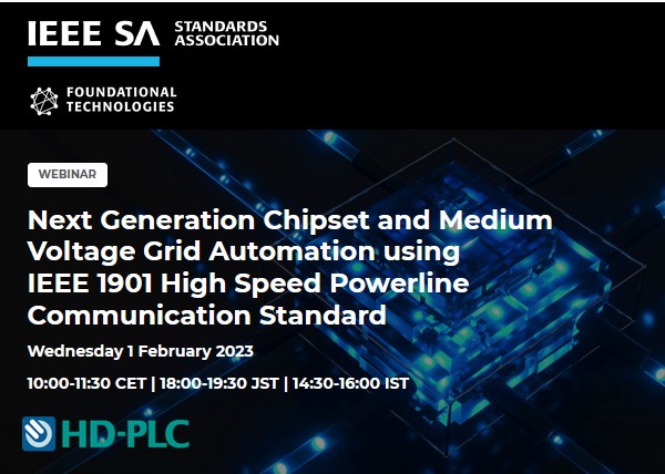 hdplc_alliance's tweet photo. Learn Next Generation Chipset and Medium Voltage Grid Automation using HD-PLC!
Date 1st February 2023 | 10:00-11:30 CET, 18:00-19:30 JST, 14:30-16:00 IST
Register Now: https://t.co/7fay2rU9YN
#hdplc #powerlinecommunication #ieee1901 #smartgrid https://t.co/AGWNPXOJxU