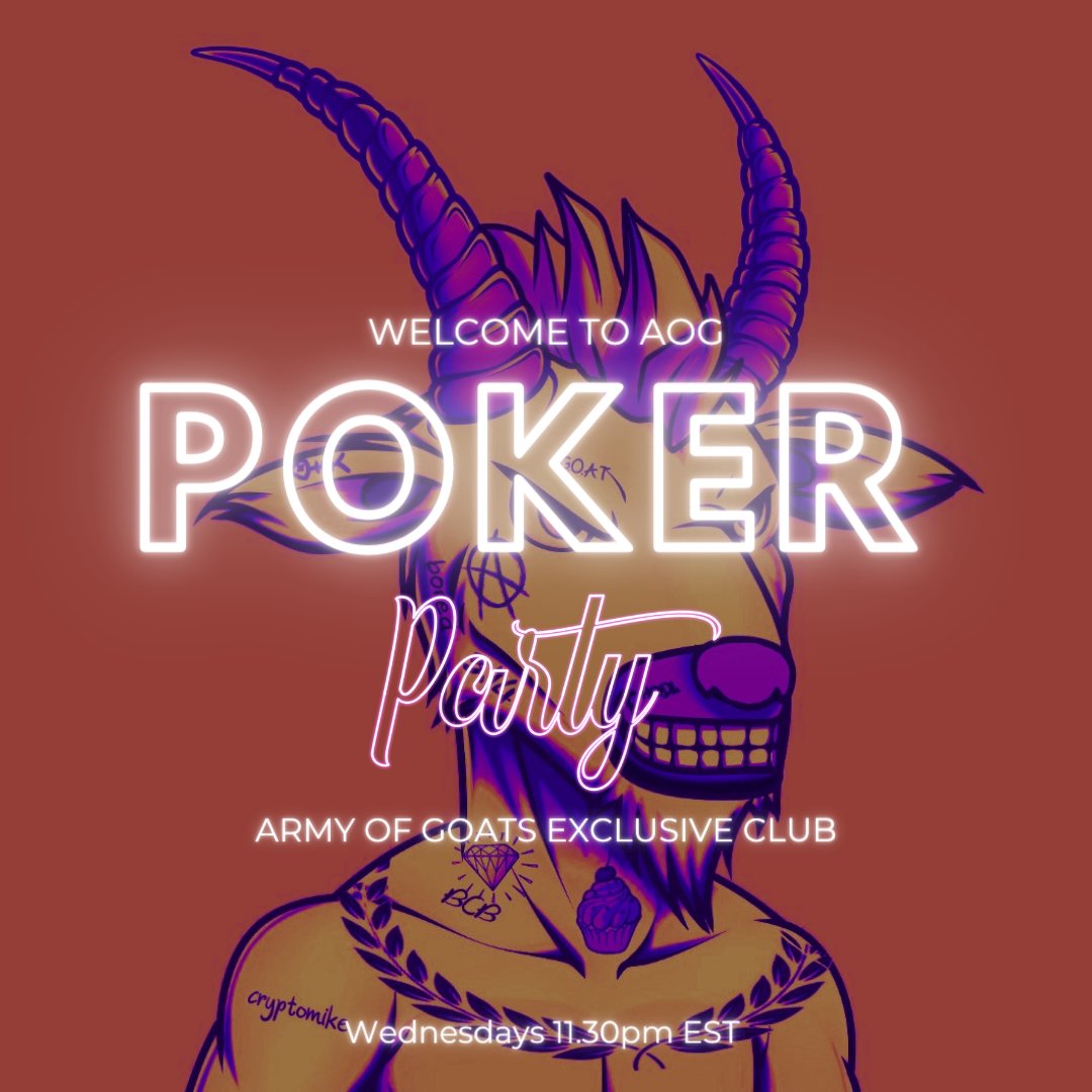 TaptrickD's tweet photo. Come Have You Some Fun
Flip Dem Chips ๐ฐ๐ฒโฃ๏ธโฅ๏ธ
Hola ๐ Register & Git Some โฌ๏ธ https://t.co/7g10aHVcgN
๐๏ธ WEDNESDAYS
โฐ 11.30pm EST
#LetsGoatopia #Goatopia
#digitalcollectibles
https://t.co/MrNiOEOYca
@armyofgoatsnft @GoatopiaStan https://t.co/Qq3BwqnGeN