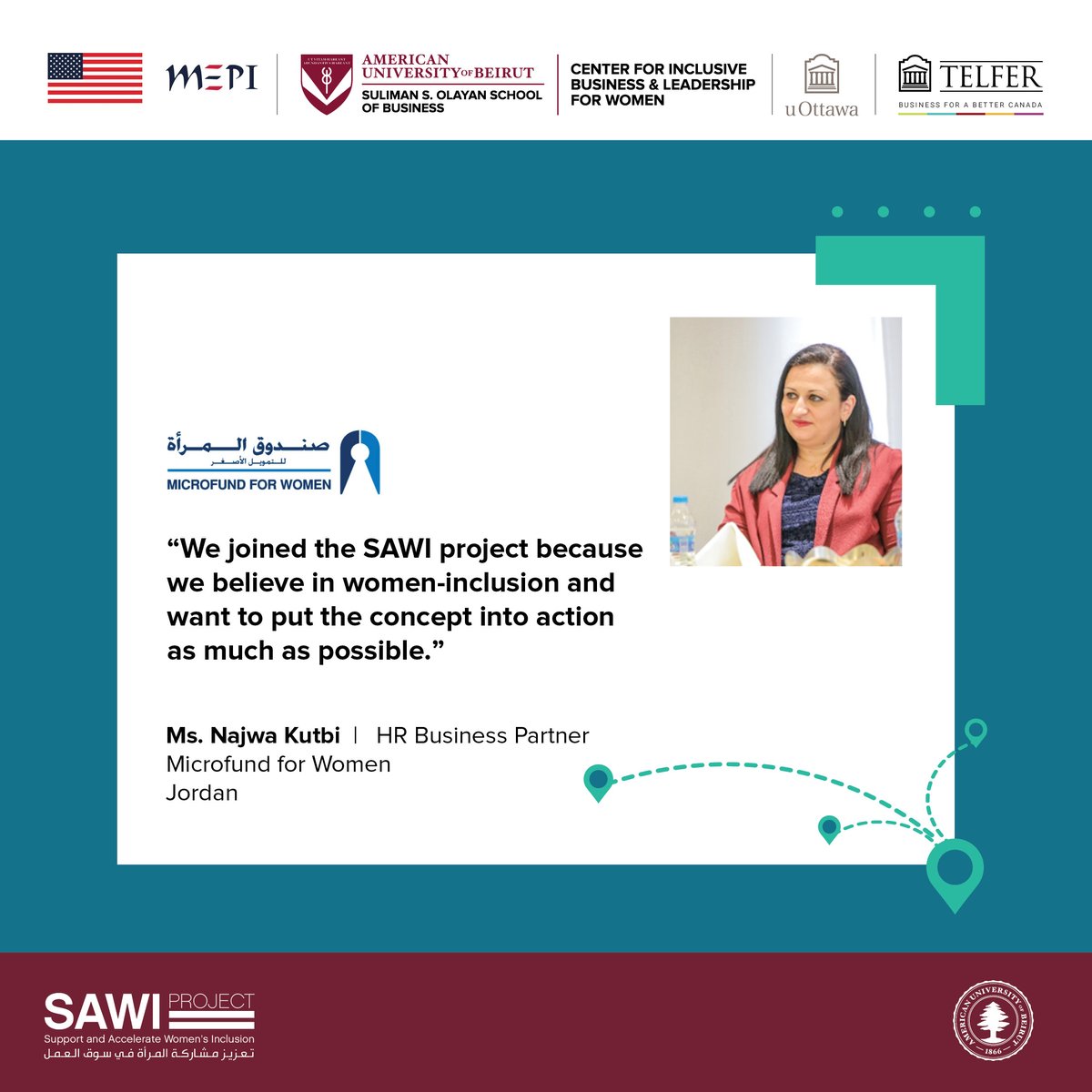 sawi_int's tweet photo. 2/2 Join the #webinar series for women #economicinclusion in the MENA showcasing a successful example (#SAWIproject) of reforming employers’ inclusive #HR structures in 8 countries: #Algeria #Bahrain #Jordan #Iraq #Lebanon #Libya #Morocco &amp; #Tunisia. 
https://t.co/VSAXj8PO2c https://t.co/lh6ftHUUyn