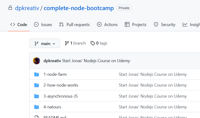 dpkreativ's tweet photo. #30DaysOfNode - Day 1

Started @jonasschmedtman's Complete Node.js Bootcamp
I set up the repo on my PC, and I'm ready to go 🚀 https://t.co/H1e5XAtGx1