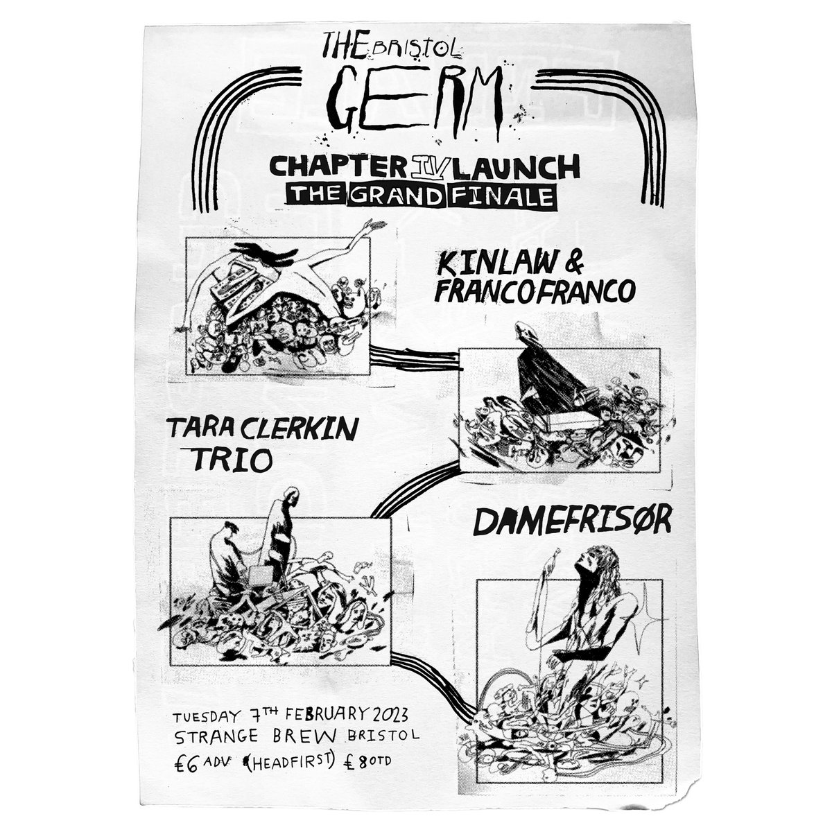 BristolGerm's tweet photo. THE FINAL ISSUE!!! After 5 years of documenting &amp; promoting Bristol's new underground &amp; avant-garde music, we conclude with 'Chapter IV: The Vision Realised'. Pre-order your copy and secure your place at the final launch party here: https://t.co/l8DCFQFVoX 
Poster: @H_Wyld https://t.co/MHpxELt1Kd