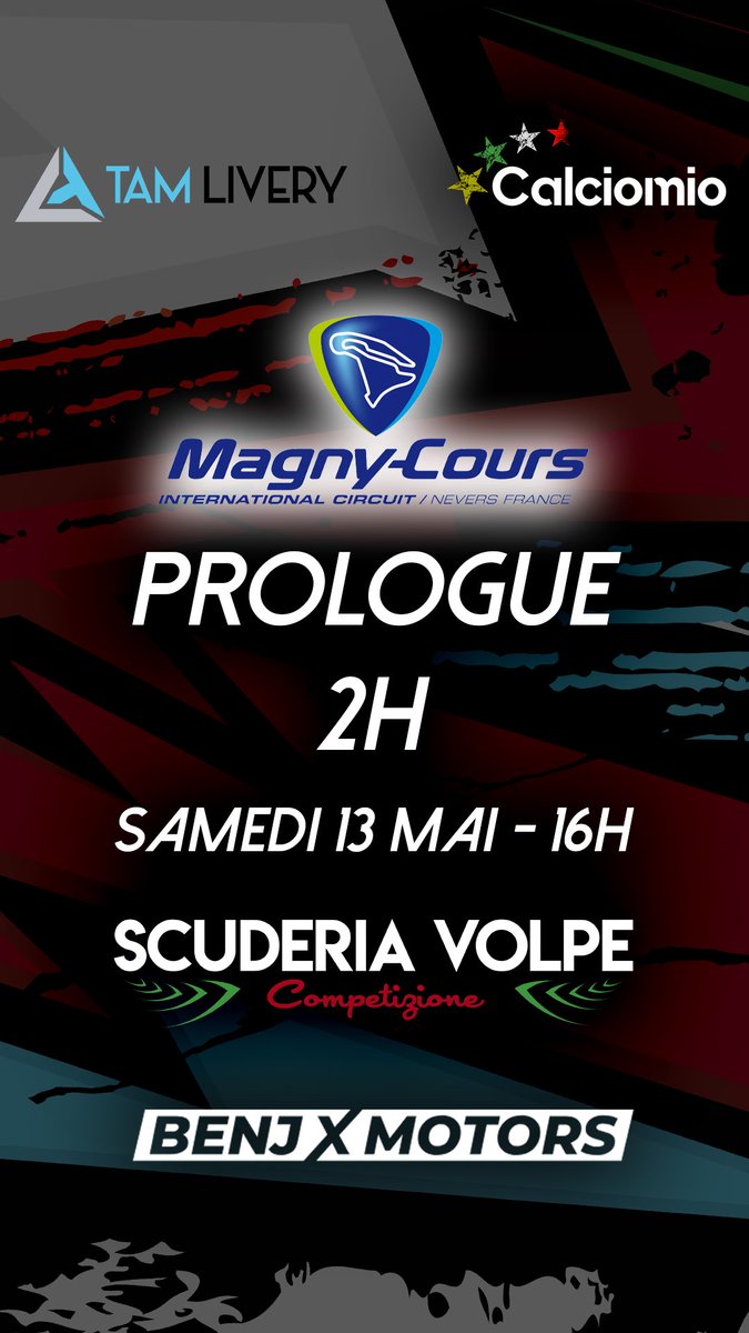 SVCompetizione's tweet photo. [PROLOGUE] 📍- TROFEO VOLPE

2H de Magny-Cours 🇫🇷 
Samedi 13 mai 2023 - 16h 

🦊 https://t.co/XWRWFWlvIa