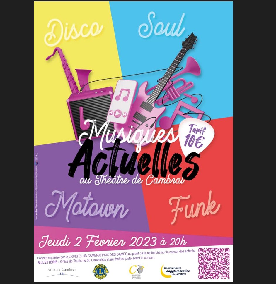 SaintLuccambrai's tweet image. Félicitations à notre étudiante Alexia pour cette création graphique !
Merci au Lions Club Cambrai Paix des Dames de nous avoir confié ce projet
De la musique afin d’aider la recherche contre le cancer infantile.
Rendez-vous le 2  février au Théâtre de Cambrai !
#btscommunication