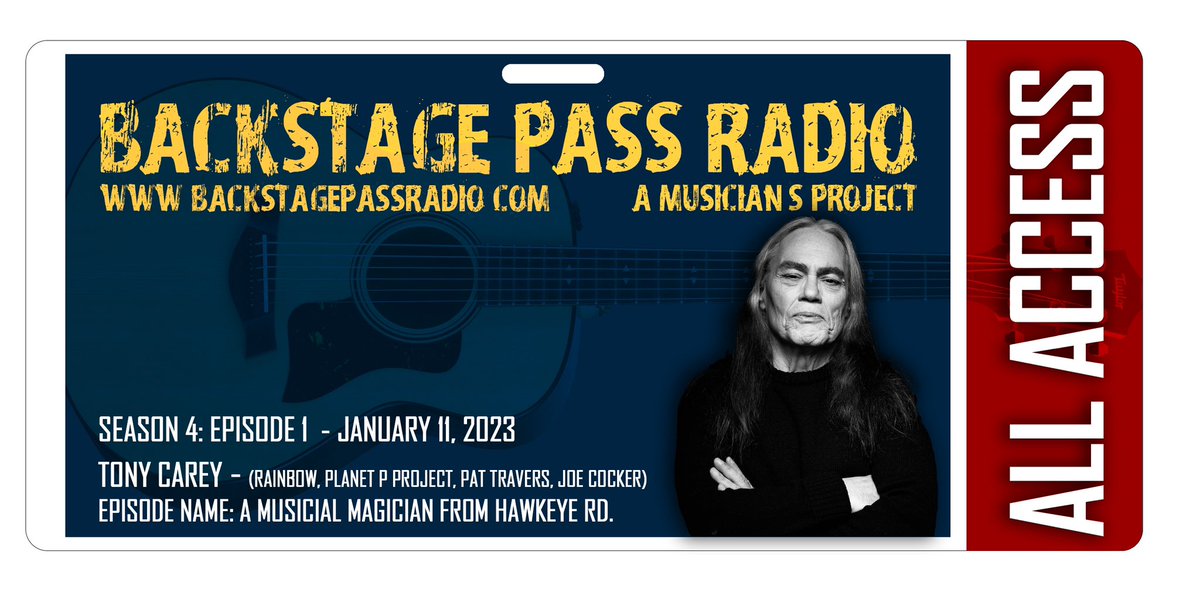 S4: E1: Episode 1 is my chat with Tony Carey of Rainbow and Planet P Project

Head over to backstagepassradio.com 

#TonyCarey #Rainbow, #PlanetPProject #JoeCocker #PatTravers  #RandyHulsey #RandyHulseyMusic #RandyHulseyPodcast  #backstagepassradio #backstagepassradiopodcast