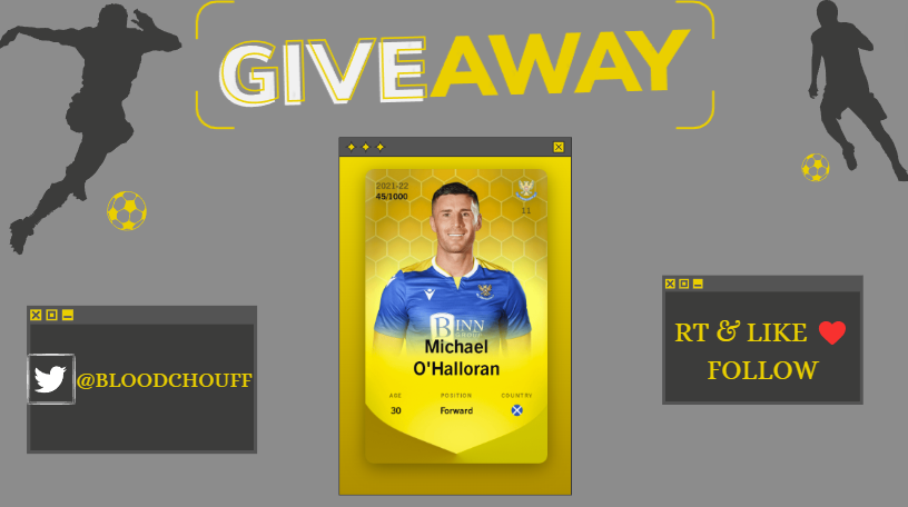 🎁#Giveaway #Sorare🎁 20/50

Pour aujourd'hui Midi-Minuit toutes les 15 minutes un manager vous offre une carte🔥

Il suffit de👇

-RT &amp;❤️
-Follow <a href="/bloodchouff/">Bloodchouff</a>  &amp; <a href="/Unpetitgiveaway/">Un Petit Giveaway ?</a> 

⏳22/01 à 20h 

GL🍀

#SorareGiveaway #ETH #NFTGiveaway #Concours #NFT #CryptoGiveaway