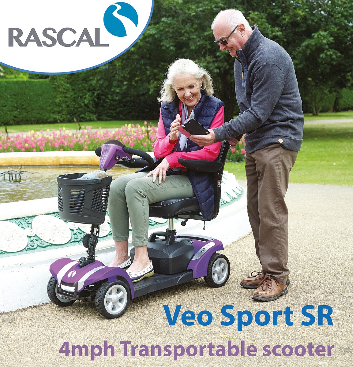 The Veo Sport SR is available in 2 stylish colours so choose yours at your nearest Rascal Approved retailer.