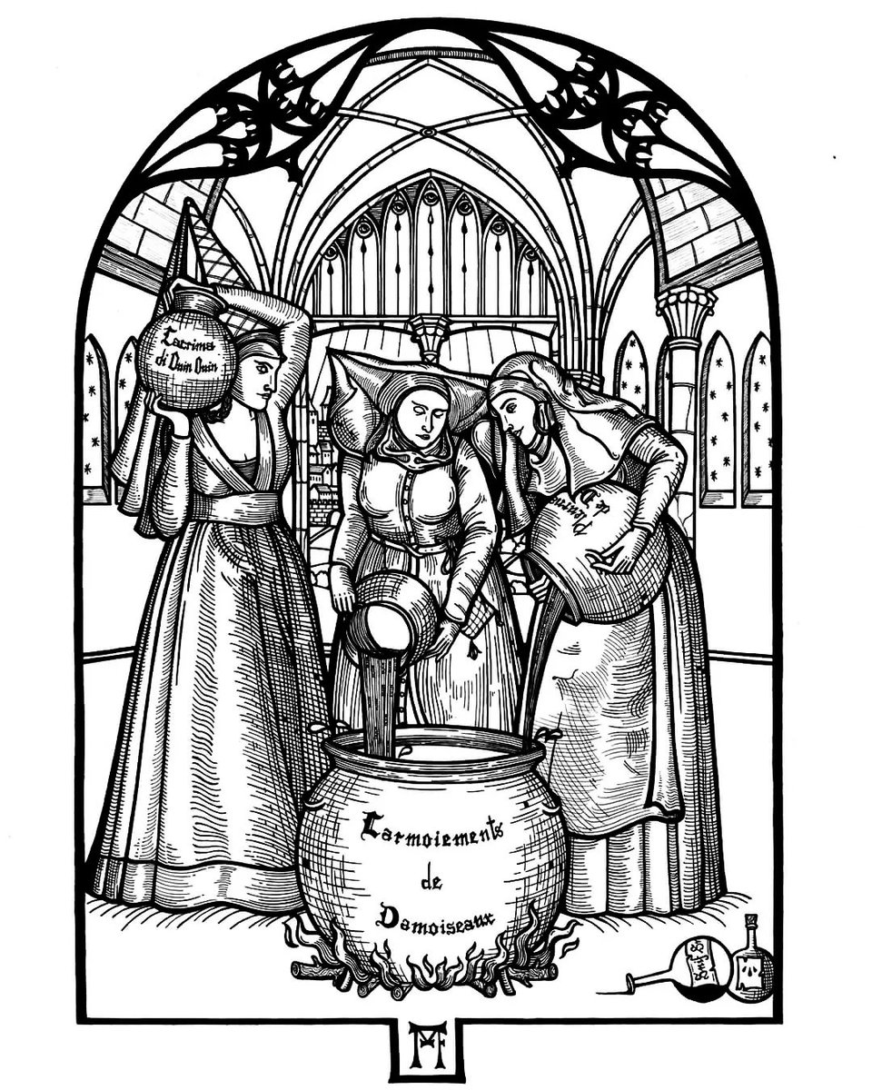 Première tweet ici avec mon illustration Larmoiement de Damoiseaux (ou comme j'aime l'appeler "Lacrima di Ouin Ouin") pour donner tout de suite le ton.

#ouinouin #Feminism #féministe #illustration #Artiste #moyenâge #medievaltwitter #medievalart #lemiroirfou