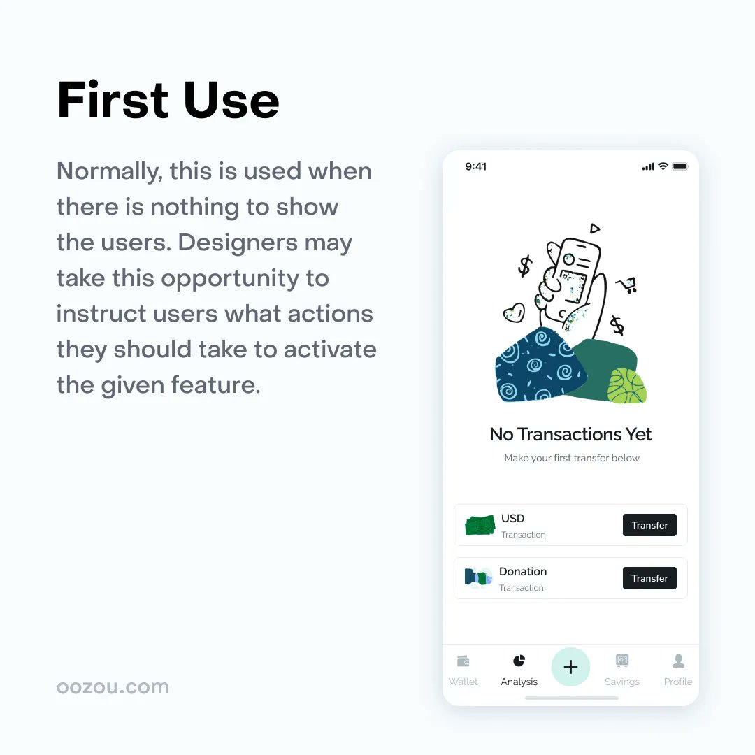 oozou's tweet photo. Don't let empty states ruin the user experience of your product! 🙅♀️
When there is nothing to display, use these 4 useful approaches to tackle those blank moments and keep your users engaged. 👊
#emptystates #userexperience #uxdesign #userexpereince #usercentric #uxtip https://t.co/m7t3i5MykR