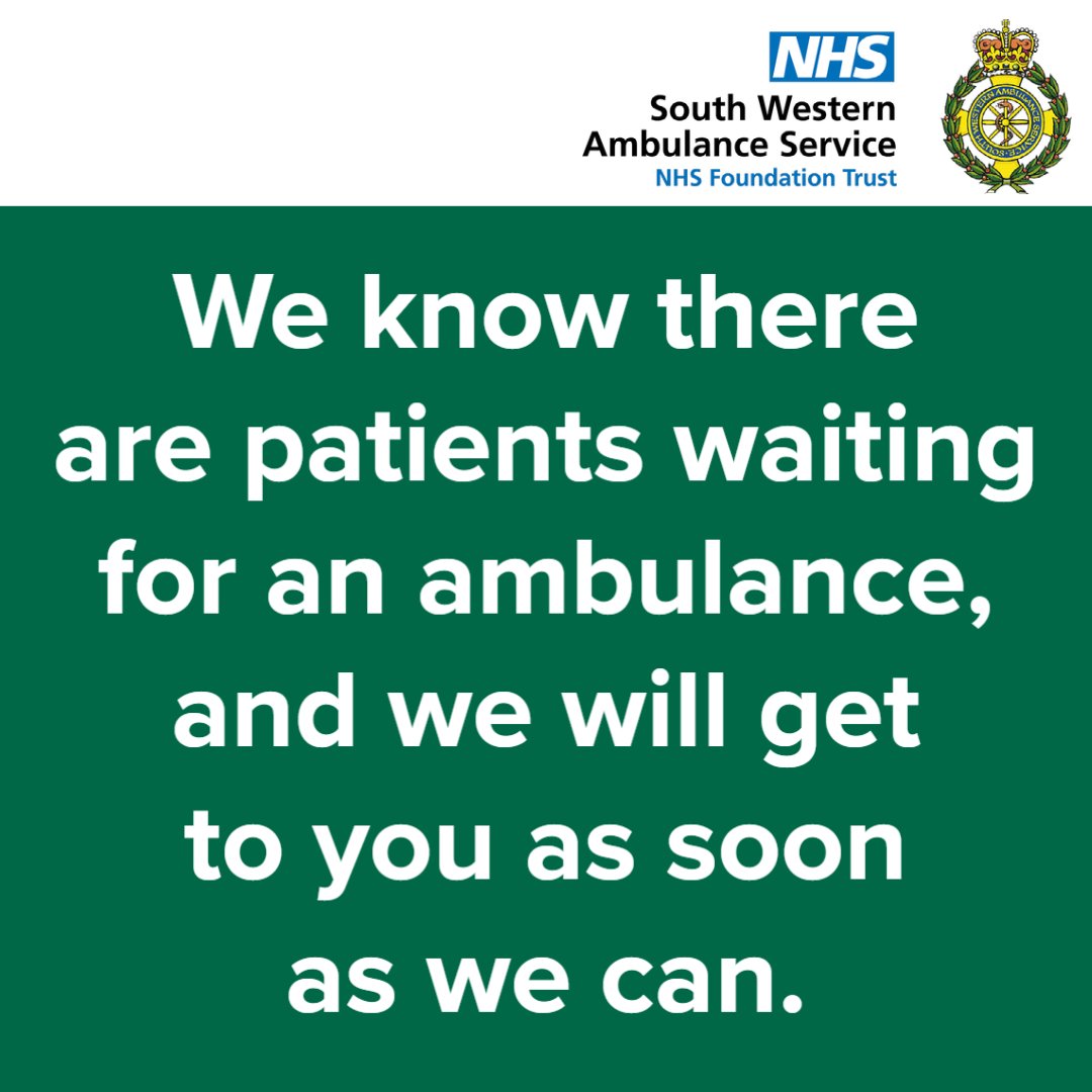swasFT's tweet image. If you’re waiting for an ambulance, please do not ring back to ask for an estimated arrival time.

Only call back if the patient’s condition worsens or you no longer need our help. 📞🚨

#HelpUsToHelpYou #MakeTheRightCall