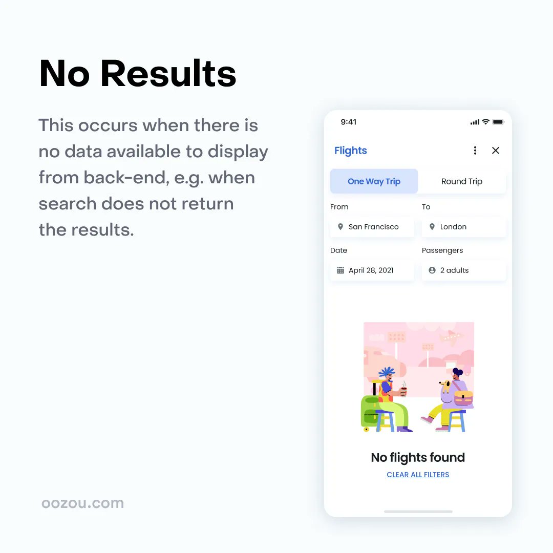 oozou's tweet photo. Don't let empty states ruin the user experience of your product! 🙅♀️
When there is nothing to display, use these 4 useful approaches to tackle those blank moments and keep your users engaged. 👊
#emptystates #userexperience #uxdesign #userexpereince #usercentric #uxtip https://t.co/m7t3i5MykR