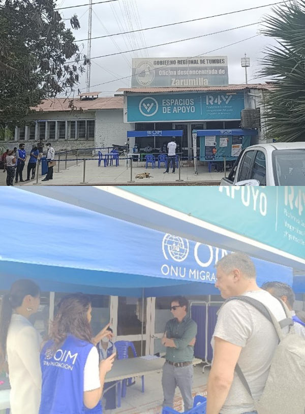 IOM_IBM_HQ's tweet photo. Within the assessment on #Legal_Identity in Peru, the LI team (HQ) visited the Point of Assistance and Orientation in Tumbes, where migrants are provided various types of assistance: legal consultations, healthcare services, and humanitarian aid.🤝 https://t.co/cSC9hPujRx