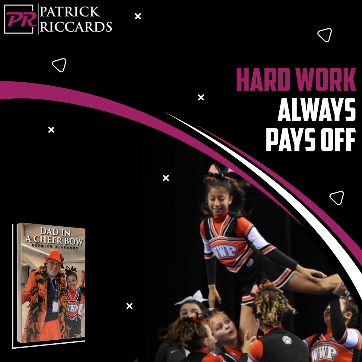 DadinaCheerBow's tweet photo. "Dad in a Cheer Bow" comes with incredible lessons from this middle-aged man, who is coaching a team of tween girls. Patrick struggles to fit in with a group of women and feels out of place. Will he ever truly belong? Get your copy today to know more! https://t.co/wcjgd27cPt https://t.co/5NuJpvBuBw
