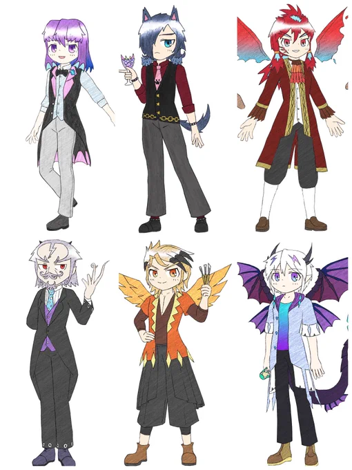 うちの男子キャラももう6人かあ誰が一番主人公感あるかな、やっぱ王道な竜だから北斗くん? 