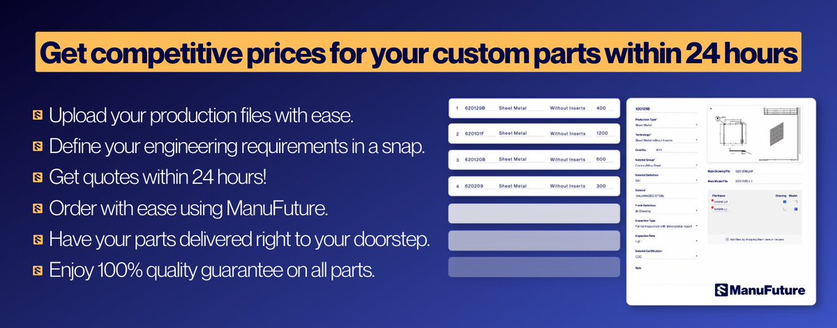 One of the big advantages of using a marketplace that is based on bidding to manufacture custom mechanical parts is the ability to tap into a wider pool of suppliers. Adding the bidding and you can get much competitive quotes.

lnkd.in/dCJ-wG7D
