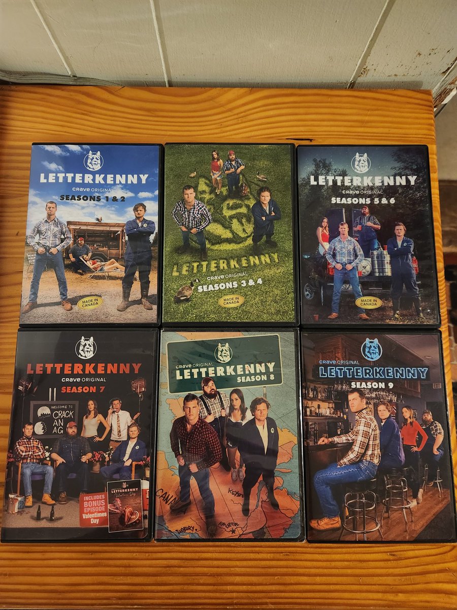 Every season available on dvd. Can I get a Yew! #thegangsallhere #letterkenny #dvd #physicalmedia #YEW