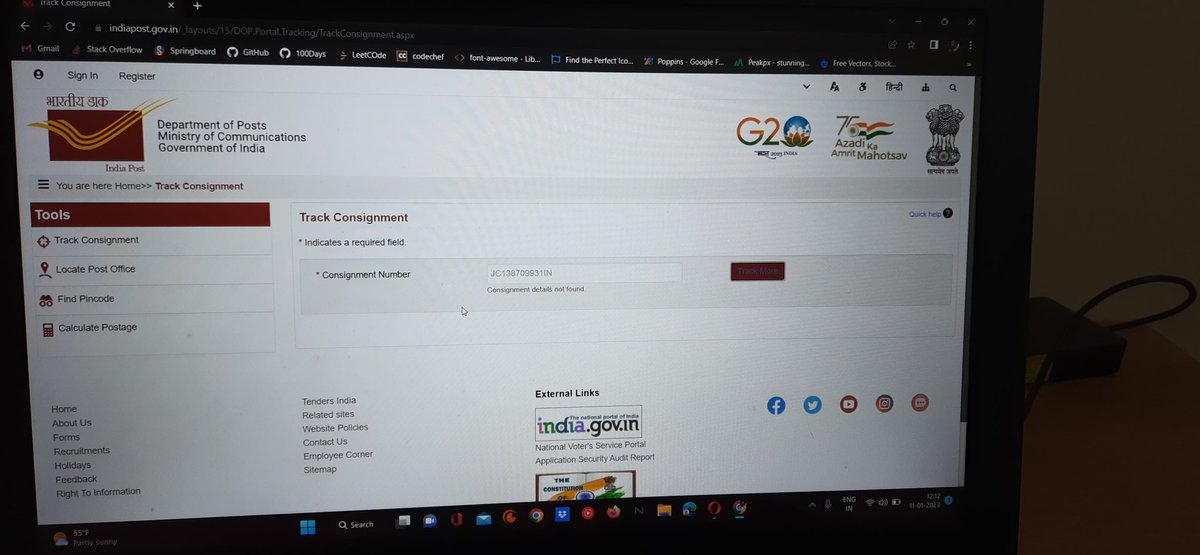 InsanBhula's tweet photo. @pnbindia I waited more than 4 months for my debit card...and yesterday I recieved my debit card's speed post tracking ID but on https://t.co/1oJXAwumPC it is showing that CONSIGNMENT DETAILS NOT FOUND .. kindly send correct tracking ID. https://t.co/PsQWkPXXLM
