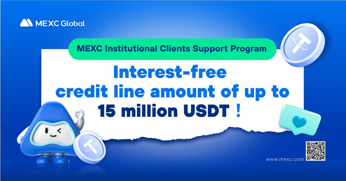MEXC's tweet photo. Offering the #MEXC Institutional Clients Support Program to help institutional clients affected by the bear market！

Each eligible client can receive up to 15M $USDT interest-free credit line💰

To apply ⤵️ https://t.co/3O0pnLJWpY

Details: https://t.co/3omB0vsQu6 https://t.co/qlJy5jWyDo