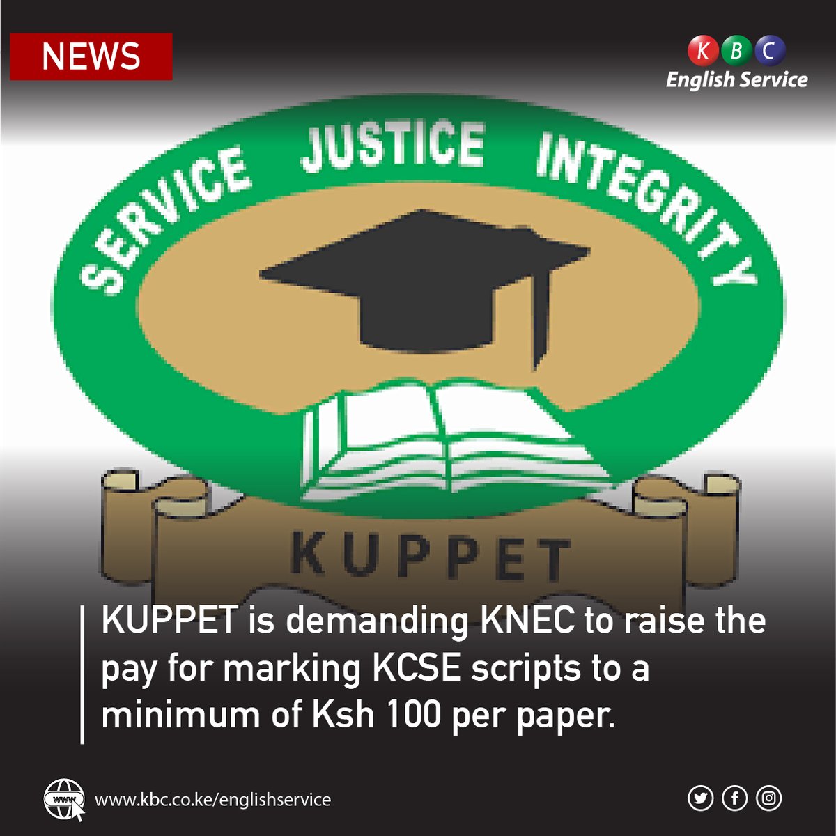 KBC English Service on Twitter "KUPPET is demanding KNEC to raise the
