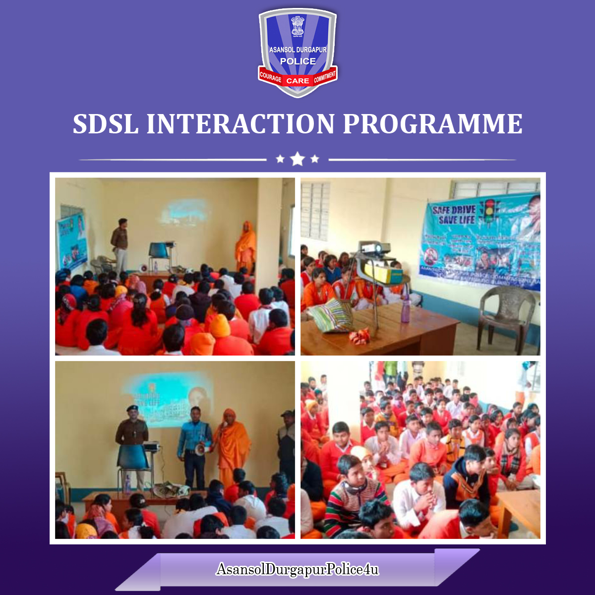 Cpadpc's tweet photo. SDSL School Interaction programme organised by Kanksa TG at Domra Ramkrishna Mission HS school with the students & car drivers as a part of Safe Drive Save Life campaign.
#SDSL #TrafficAwareness
#SchoolInteraction #ADPC4U
@WBPolice https://t.co/0xE6hnDeIk