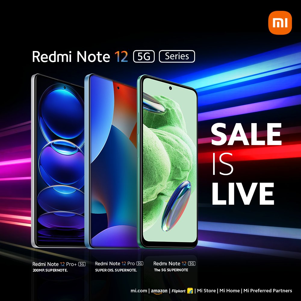 RedmiIndia's tweet photo. It's time...time to ENTER the world of all things SUPER!

The #SuperSale you have all been waiting for is finally here.

Be the first to get your hands on the #RedmiNote12 5G Series. 

SALE IS LIVE: https://t.co/qvs0dWmAIS https://t.co/0cy8wNikhx
