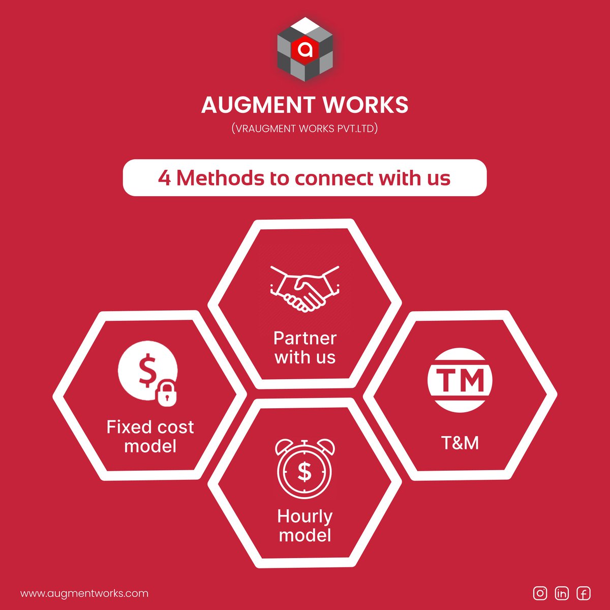 AugmentWorks123's tweet photo. We'd love to hear from you! You're curious to know about our various methods - we're ready to answer any and all questions.
Email: hello@augmentworks.com
For more details check out our website
https://t.co/0KwDBf05UO
#CustomizedWeb #augmentworksmethods #AugmentWorks https://t.co/T7gZkBuMYU