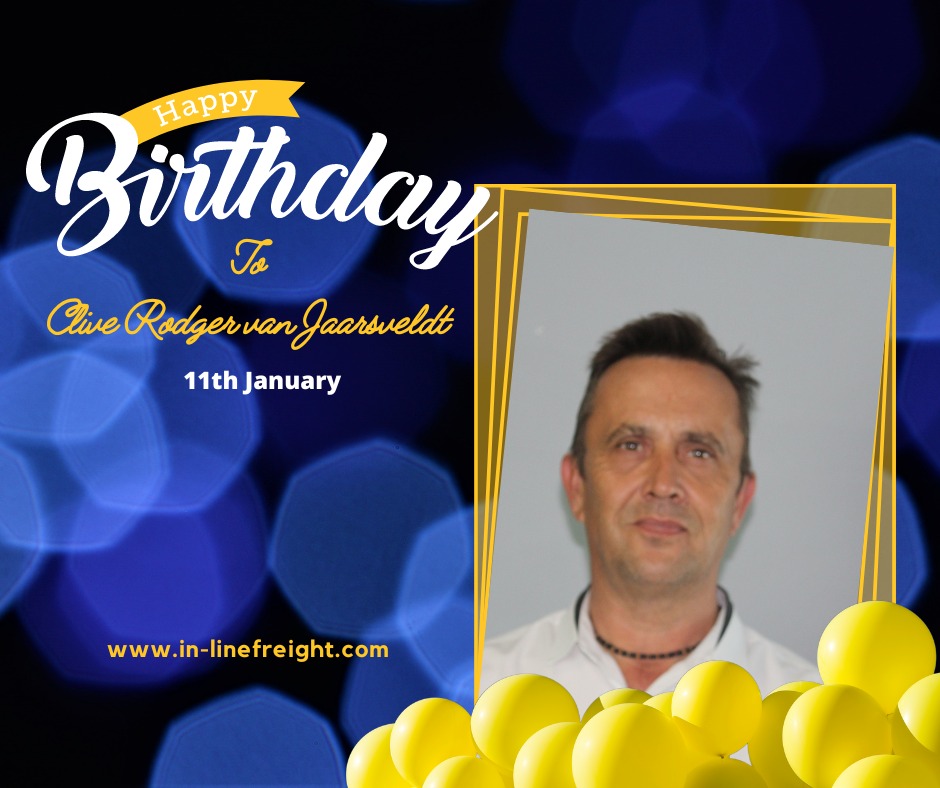 inlinefreight's tweet photo. It's time to celebrate again! Let's all put our hands together to wish Clive Roger Van Jaarsveldt the Happiest of Birthdays.

May you have a wonderful day and year ahead.🥂🎁🎉

https://t.co/ZJt7sxGFZ9
#inlinefreightsolutions #freightservices #logisticscompany 
#happybirthday https://t.co/P42YR9AkPB