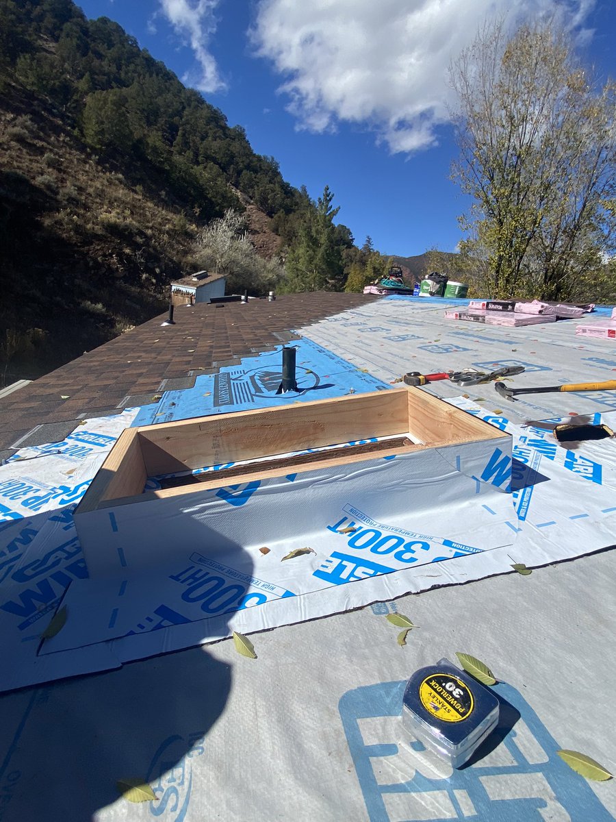mountainroofers's tweet photo. Gypsum. Esparsen residence. Old skylights raised on a curb and glass replaced. https://t.co/tWo0XxAq9t
