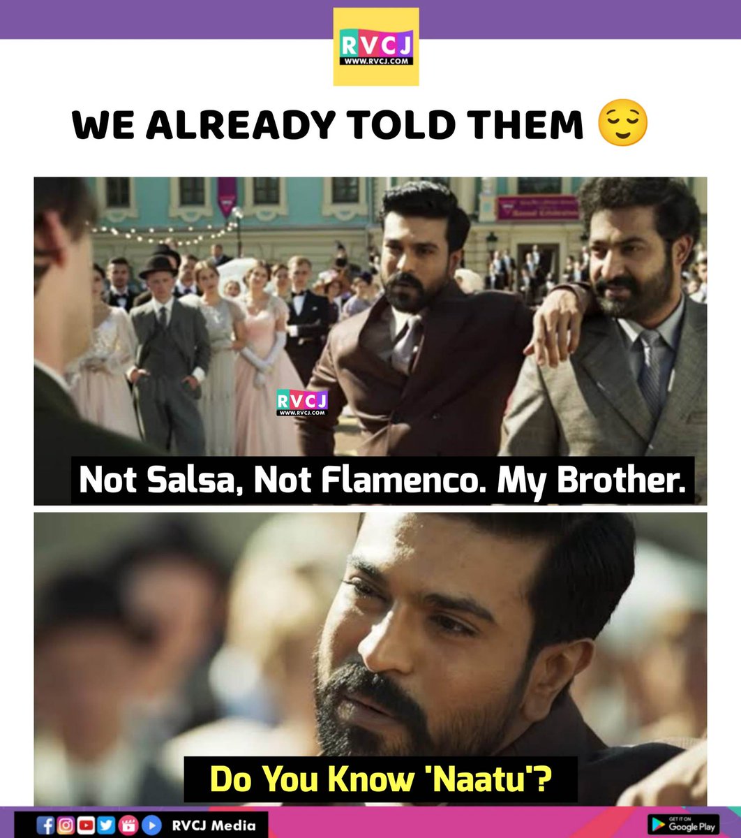RVCJ_FB's tweet photo. Already Told 🕺🕺
#NaatuNaatu #GoldenGlobes #GoldenGlobes2023 https://t.co/EOJqZywpEp