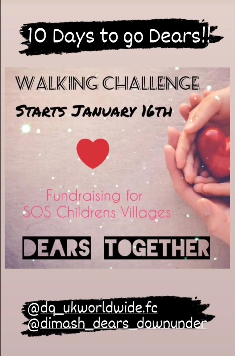 dimashdownunder's tweet photo. 💥 5 days to go! 
Have you made your goal yet for the Walking Challenge?
* Mine is 200 kms over 6 weeks from Jan 16th - Feb 25th. 
* Share your goal in comments and we'll support each other.  
#SOSwalkingchallenge #dimashdearstogether https://t.co/C5XJfMEpwl