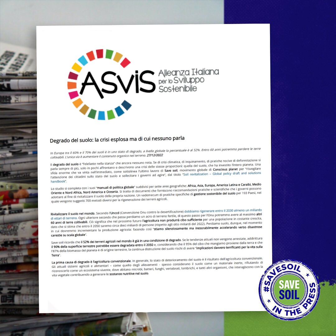 cpsavesoil's tweet photo. Way to go, Italy! Over 300 articles were published in Italy in support of #SaveSoil in 2022. It's amazing to see the power of collective action and how it can create real, global change. 

Action now. https://t.co/z6MmqLY2lE
#ConsciousPlanet https://t.co/cP6fjW9lKI