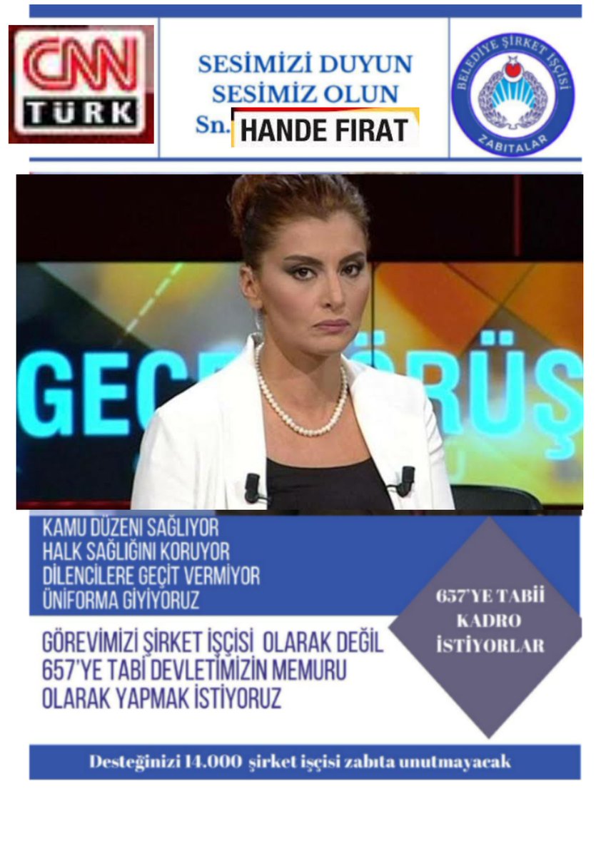 Guney35800094's tweet photo. Belediye Şirket İşçisi ZABITA lar 657 Kadro Bekliyor
@handefrt 
@cnnturk https://t.co/lU3PmHan4s