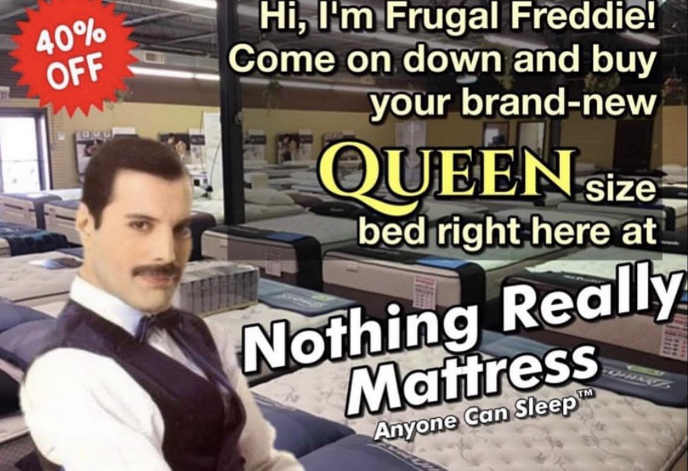 TrentBedding's tweet image. Where are my @QueenWillRock Peeps?
This always make me giggle!!! #Queen #NothingReallyMattress #TrentBedding #FreddieMercury