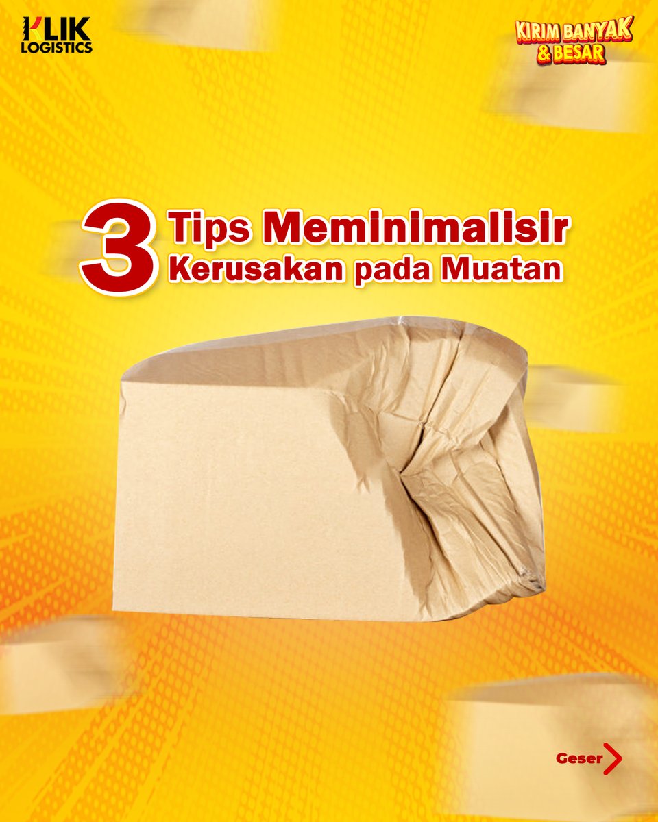 kliklogistics's tweet photo. Ini dia tips buat Sobat Klik supaya barang pengiriman jadi lebih aman sampai ke tujuan!

Informasi kirim barang aman cek https://t.co/4m7WwU1RfS 

#jasakontraktor #jasakirimcargo #pengirimanbarang #jasakirim #jasaekspedisi #cargodarat #cargolaut #sewakontainer #kirimmotor https://t.co/q8ciVJq2Lj
