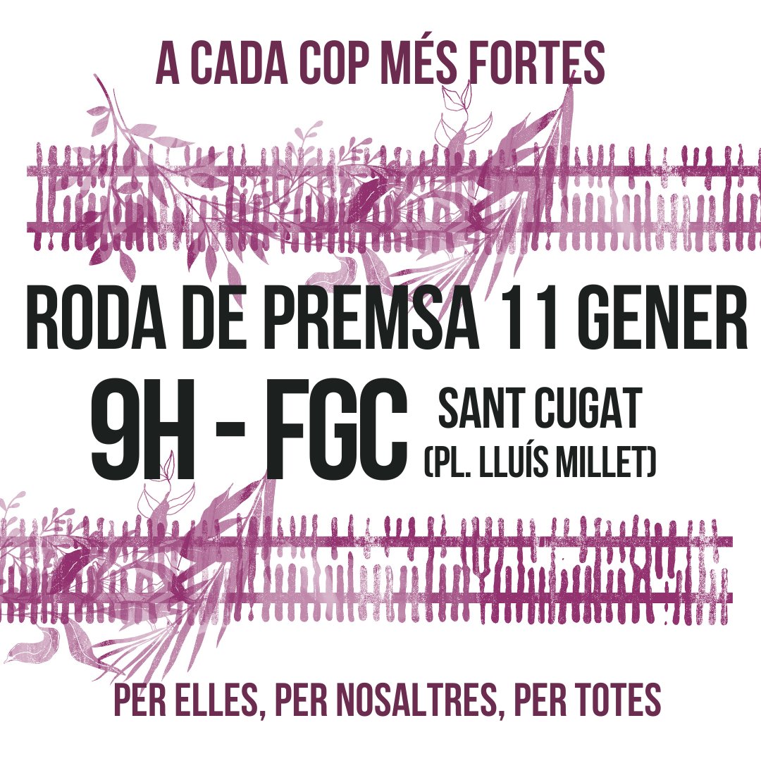 8MilMotius's tweet photo. Ens veiem en una hora a #FGCmasclistes! Donem resposta a la repressió. Per @hieremtotes, per totes les represaliades! Per elles, per nosaltres, per totes!
A cada cop, més fortes!
#Judici8mm
#8mmAbsolució
#CadaCop👊 https://t.co/aq6U6qFZba