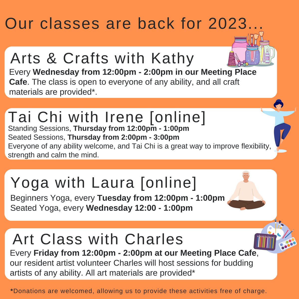 Hello everyone! Our classes and activities are returning for 2023, and if you're interested in taking part you can get in touch with the team to find out more. 

📞 01355 571 300
💻 info@healthyandactive.org.uk