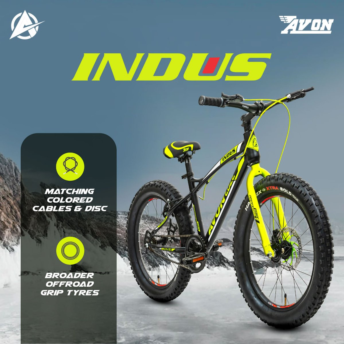 AvonCyclesIndia's tweet photo. Oh, the places you’ll go!
With wide offroad grip tyres and matching cables and discs, INDUS enables you to enjoy smooth rides in style.
#AvonCyclesIndia #Trust #Reliability #Technology #Trust #Cycles #HealthyLiving #Cycling #CyclingLife #bestcycle #bestbuy #AvonLife #induscycle https://t.co/IqIOiSISFN