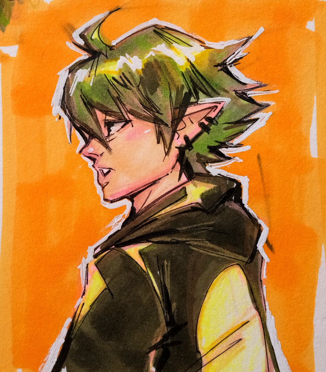 lil sketch! using whiteout to outline stuff and add highlights gives such a cool mixed media feel 😎