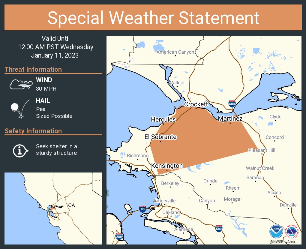 NWS Bay Area 🌉 on Twitter "A special weather statement has been issued