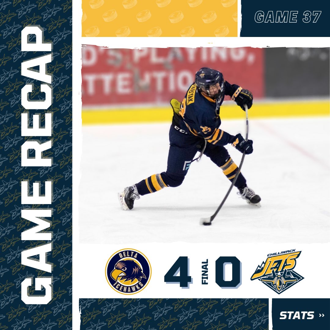 ChilliwackJets's tweet photo. Delta Takes The Win.. π©οΈ
Shots 30 CHWK to 37 DEL
#backtobasics #headinghome #timetorefuel #letsgojets #pjhl #jetsdowned #regroupandrefocus https://t.co/cMrD4FDoW0
