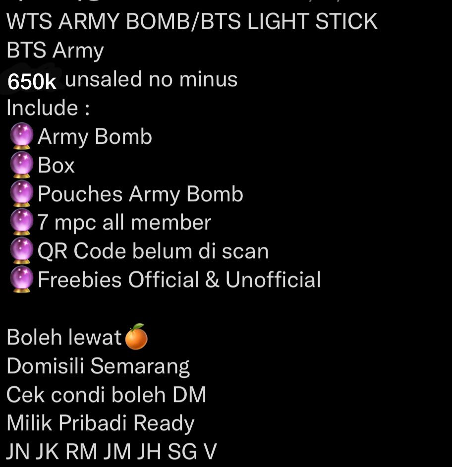 sundaymolala's tweet photo. Wts PRELOVED LIGHTSTICK BTS (ls)
Dom semarang

#WTB #WTS #wtb #bts #ARMY https://t.co/AmokD9XjUA