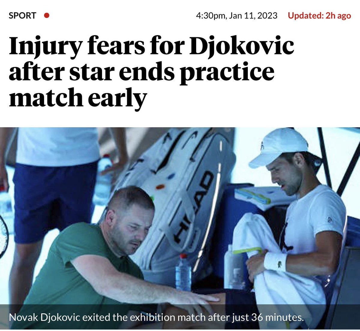 C4mi13's tweet photo. He’s full of shit isn’t he?! 🤪🤪🤪🤪 #novax #dramaqueen #AO23 #tennis #neverthegoat https://t.co/V938jod9vP